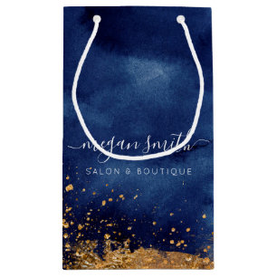 Sac cadeau Luxe Navy Blue Gold Shopping Bag