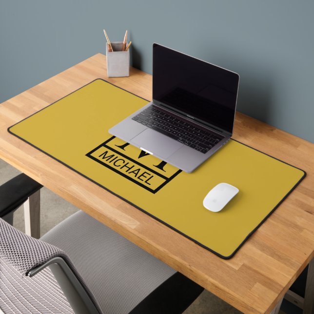 Sac cadeau M Gold personnalisé avec initiale et no (Bureau 2)