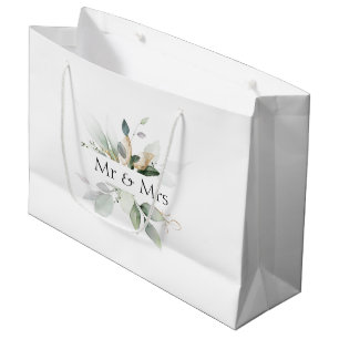 Sac Cadeau Mariage Élégant avec Feuillage