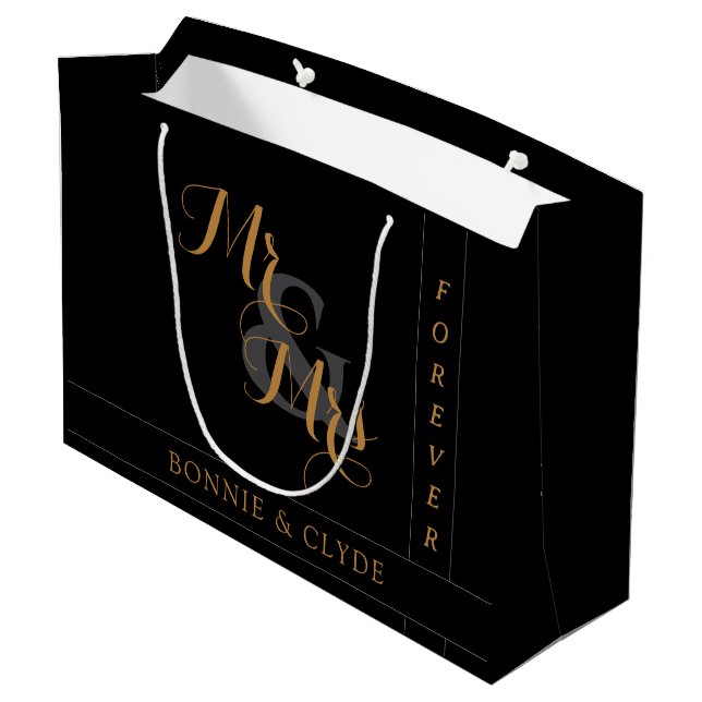Sac Cadeau Mariage Élégant Mr. & Mrs. Forever Gran (Dos Angle)