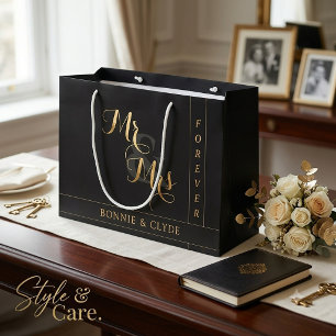 Sac Cadeau Mariage Élégant Mr. & Mrs. Forever Gran
