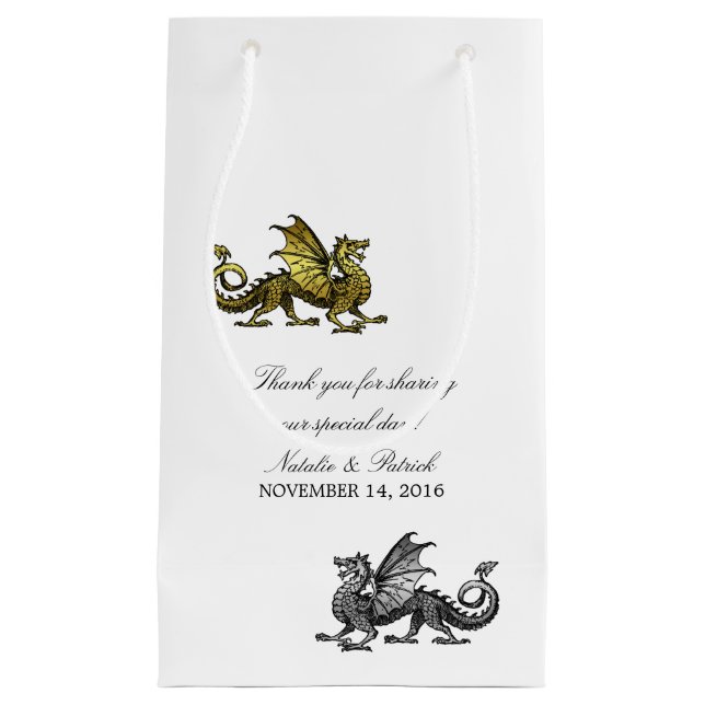 Sac cadeau Mariage Gold Silver Dragon (Devant)