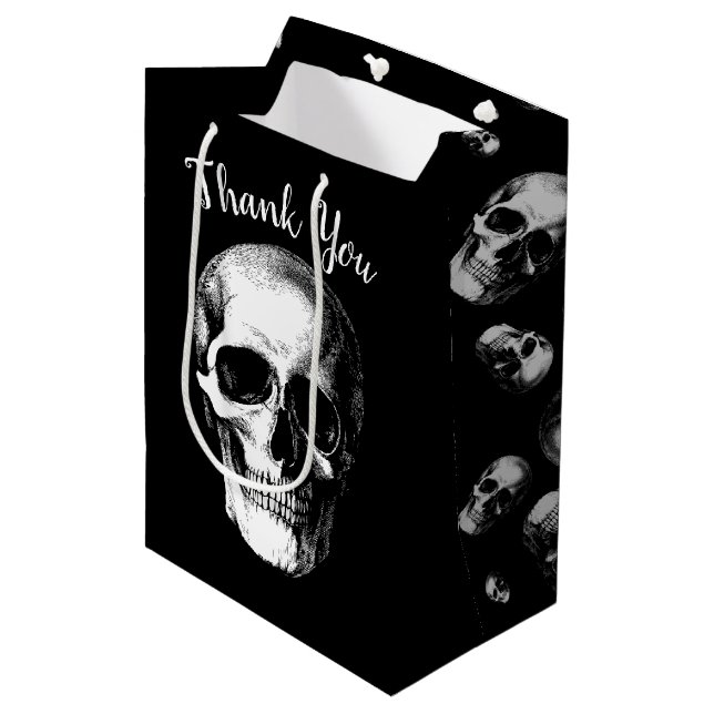 Sac cadeau Mariage Halloween gothique crâne (Devant Angle)