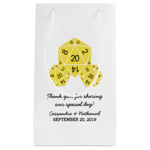 Sac cadeau Mariage Jaune D20 Dice