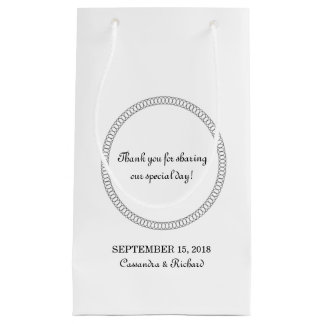 Sac cadeau Mariage rond en ébène encerclé