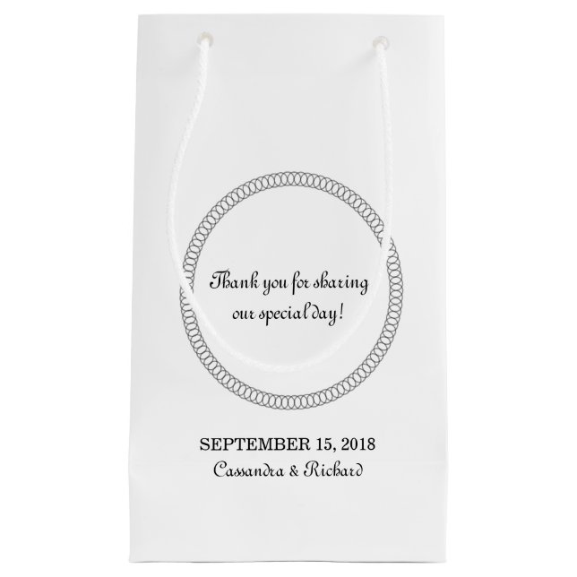 Sac cadeau Mariage rond en ébène encerclé (Devant)