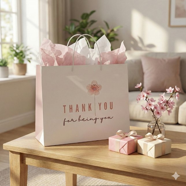 Sac Cadeau Merci D'être Vous (Show your gratitude with this, "Thank you for being you" gift bag! Matching tissue paper available!)
