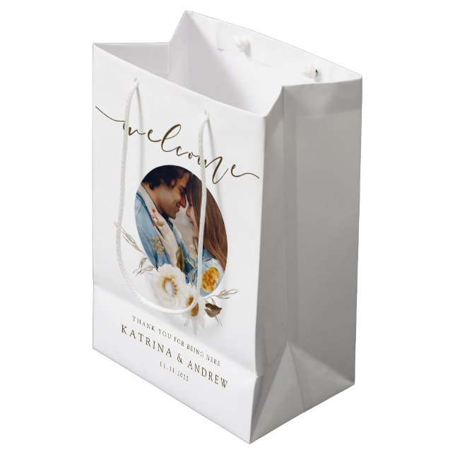 Sac cadeau Merci mariage de bienvenue (Devant Angle)