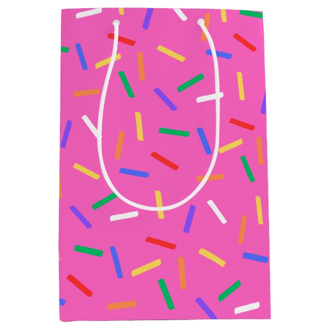 Sac cadeau Merci rose vif Arc-en-ciel (Devant)