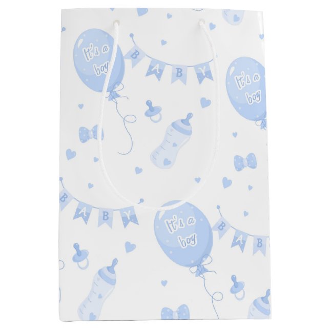 Sac cadeau mignon Baby shower C'est un petit ballo (Devant)