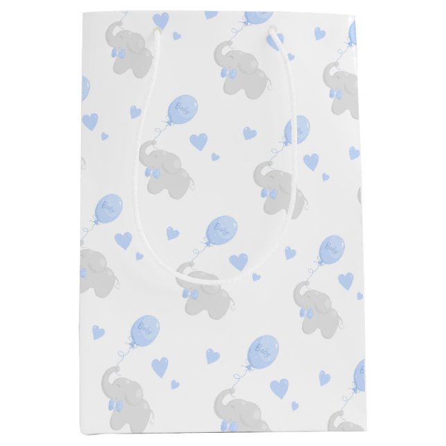 Sac cadeau mignon Baby shower garçon éléphant ball (Devant)