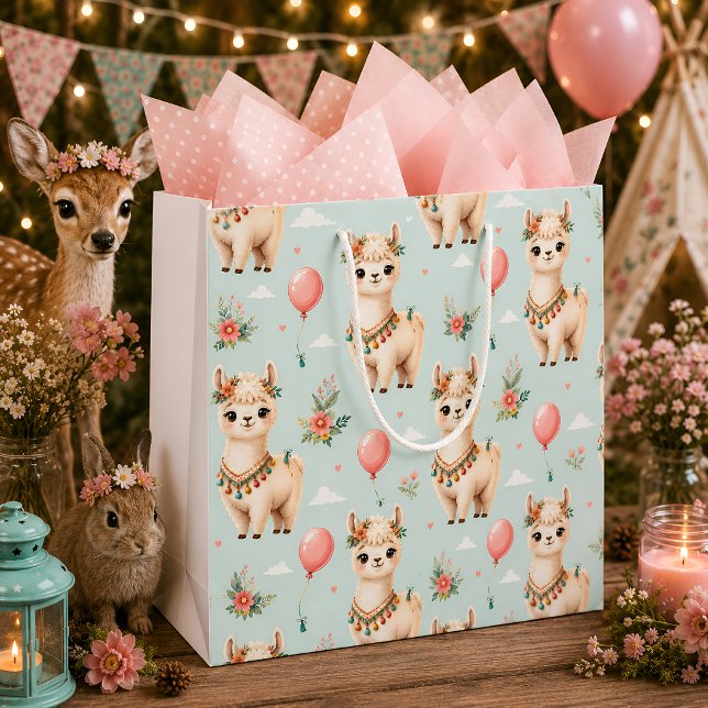 Sac Cadeau Mignon Grand Lama Boho (Créateur téléchargé)