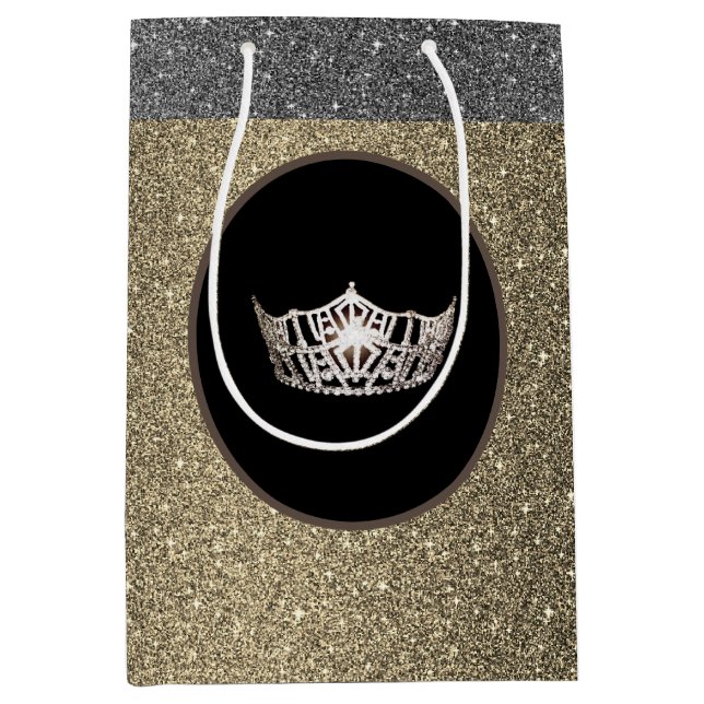 Sac cadeau Miss America Silver Crown Gold FX Glitt (Devant)