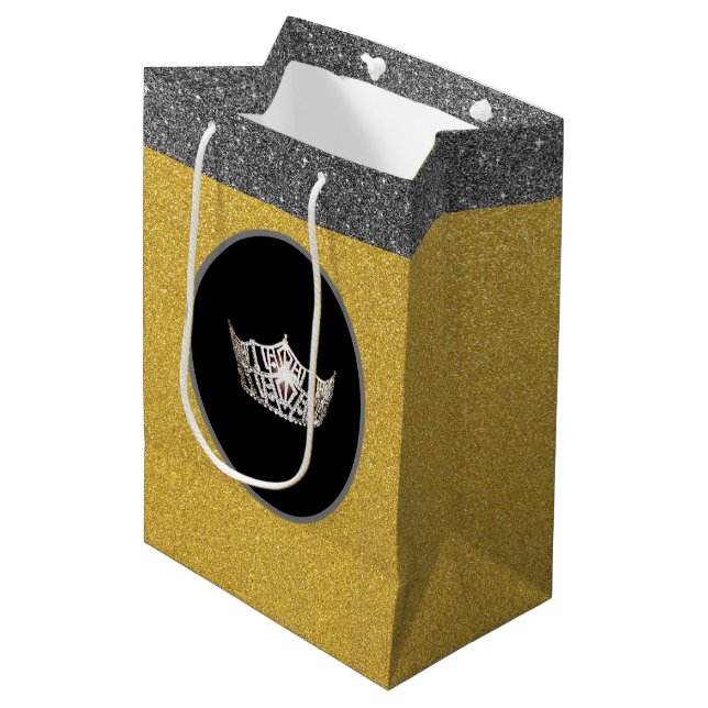 Sac cadeau Miss America Silver Crown Gold FX Glitt (Devant Angle)