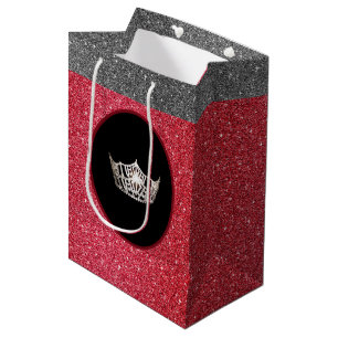 Sac cadeau Miss America Silver Crown Red FX Glitte
