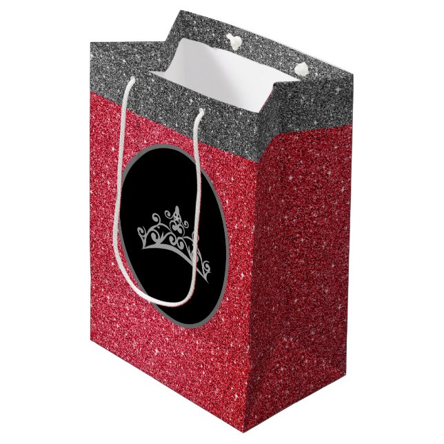 Sac cadeau Miss Pageant Tiara Couronne rouge FX Gl (Devant Angle)