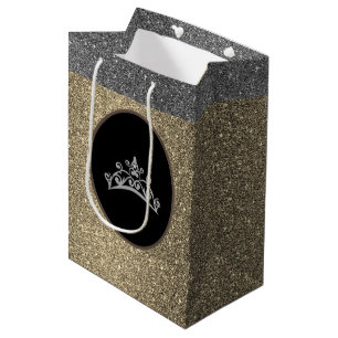 Sac cadeau Miss Pageant Tiara Crown Gold FX Glitte