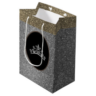 Sac cadeau Miss Pageant Tiara Crown Silver FX Glit