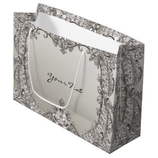 Sac cadeau moderne orné d'argent