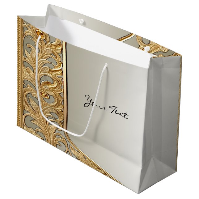 Sac cadeau moderne orné d'or (Devant Angle)
