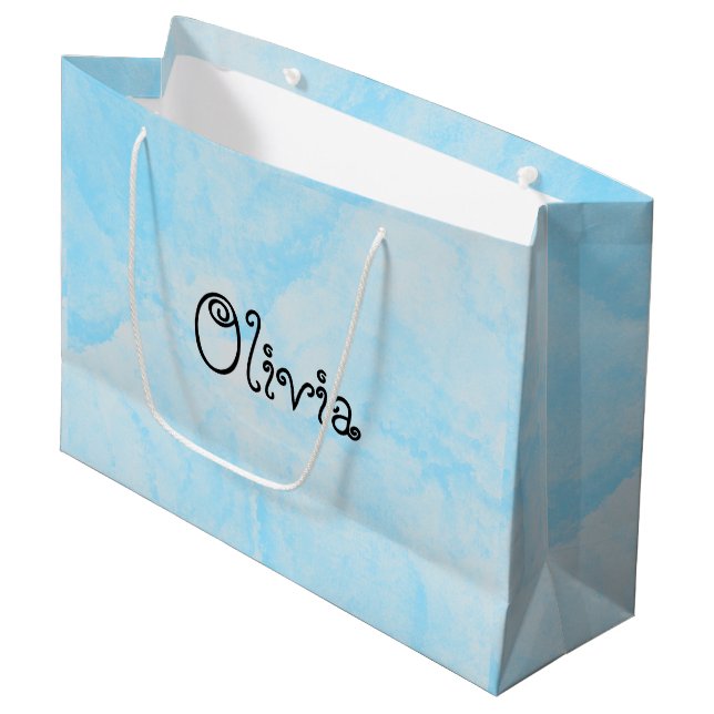 Sac cadeau moderne rose et gris (Devant Angle)