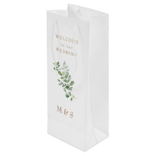Sac Cadeau Monogram Eucalyptus Mariage Petit Faveu