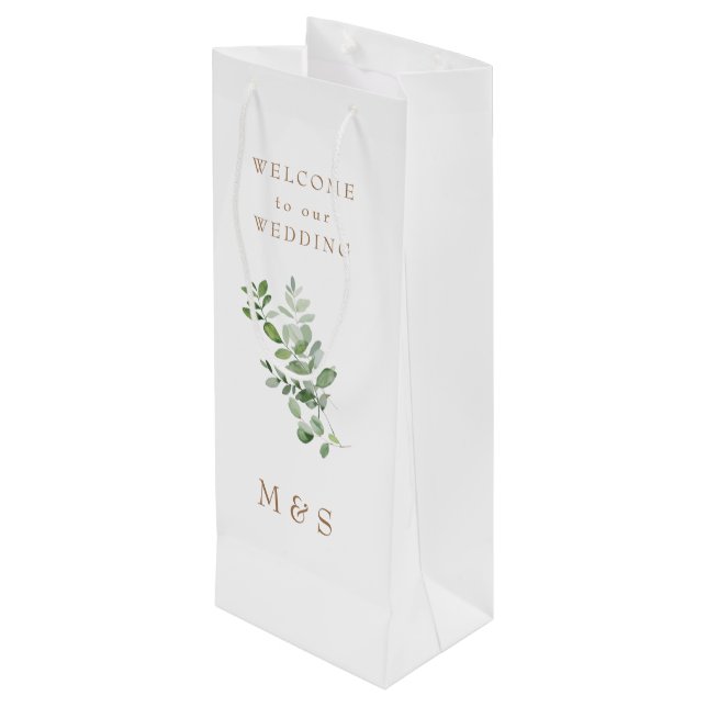 Sac Cadeau Monogram Eucalyptus Mariage Petit Faveu (Dos Angle)