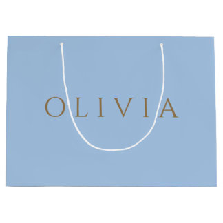 Sac Cadeau monogramme blueminimaliste pastel chic grand gi