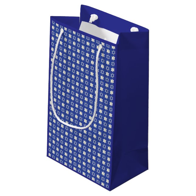 Sac cadeau Motif Blue/White Star of David (Dos Angle)