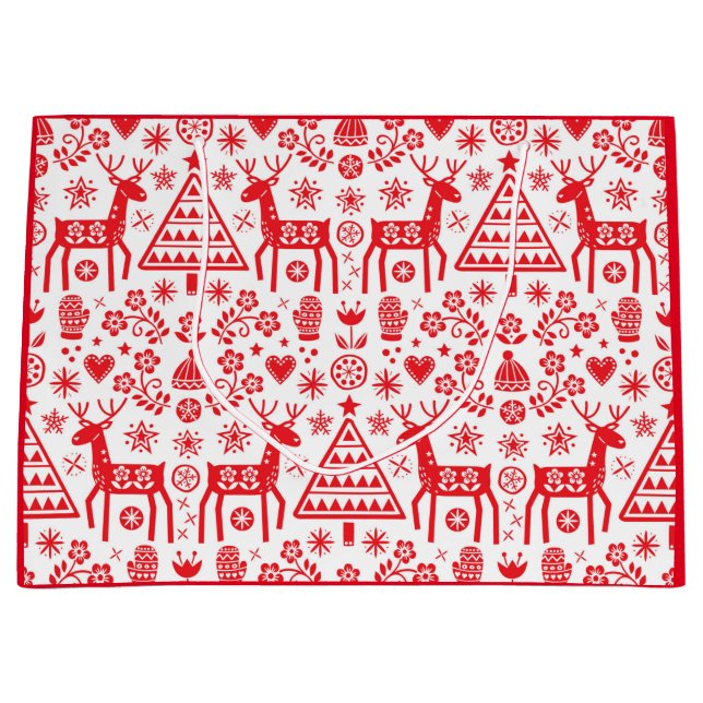 SAC CADEAU MOTIF DE NOËL REINDEER NORVÉGIEN (Devant)