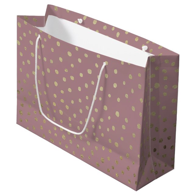 Sac cadeau Motif en bronze or (Devant Angle)