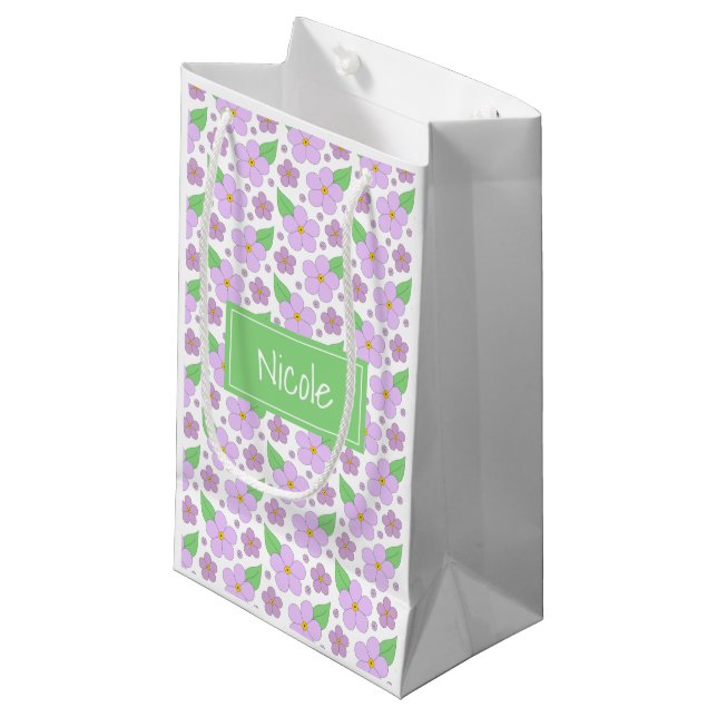 Sac cadeau Motif Lilac Fleurs (Devant Angle)
