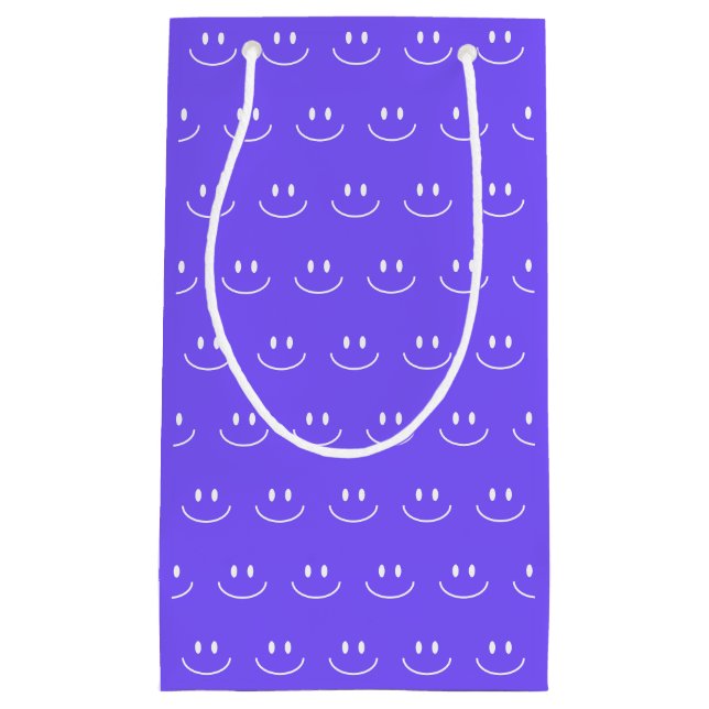 Sac cadeau Motif Neon Blue Smile (Devant)
