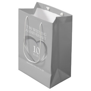 Sac Cadeau Moyen 10e anniversaire mariage de la boîte photo