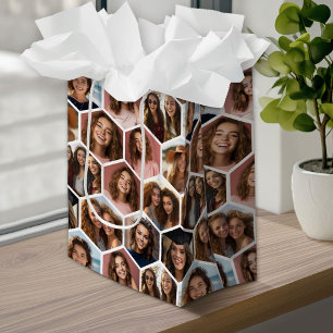 Sac Cadeau Moyen 12 Photo Collage - Hexagon monstrueux nid d'abeill