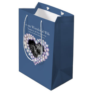 Sac Cadeau Moyen 15e anniversaire de mariage cristal photo coeur