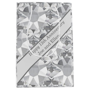 Sac Cadeau Moyen 15e anniversaire du Mariage, Cristal
