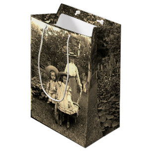 Sac Cadeau Moyen 1890's photo Heirloom Jardin Mère Fille filles