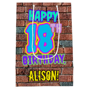 Sac Cadeau Moyen 18e anniversaire : Amusant, Graffiti urbain inspir