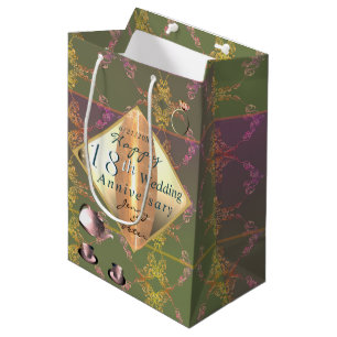 Sac Cadeau Moyen 18e anniversaire du Mariage Porcelain Cat's Eye Me