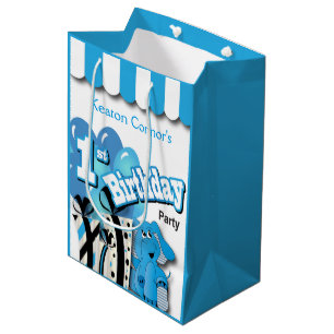 Sac Cadeau Moyen 1er anniversaire de l'éléphant bleu de Little Boy