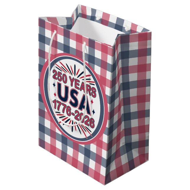 Sac Cadeau Moyen 250 ans USA | Semiquinentenaire 1776-2026 (Dos Angle)