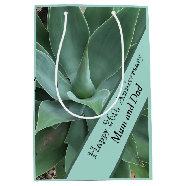 Sac Cadeau Moyen 26e anniversaire du Mariage Jade (Devant)