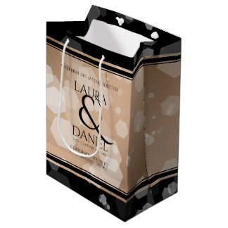 Sac Cadeau Moyen 28e anniversaire du Mariage de lin élégant