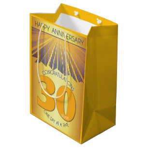 Sac Cadeau Moyen 30 Ans   12 Étapes Golden Ray Anniversaire