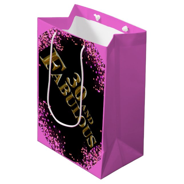 Sac Cadeau Moyen 30e Anniversaire  (Devant Angle)