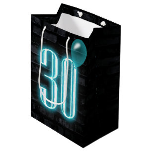 Sac Cadeau Moyen 30e anniversaire néon Connexion en brique