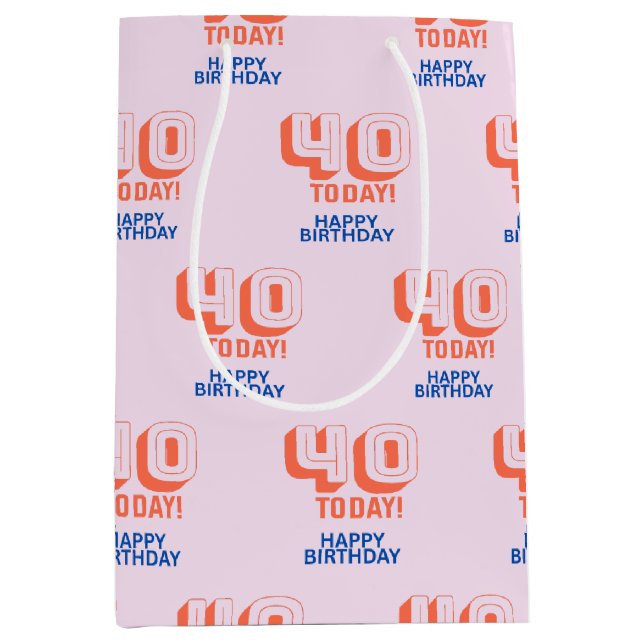 Sac Cadeau Moyen 40e anniversaire (Devant)