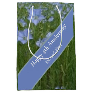 Sac Cadeau Moyen 4e anniversaire Mariage modifiable