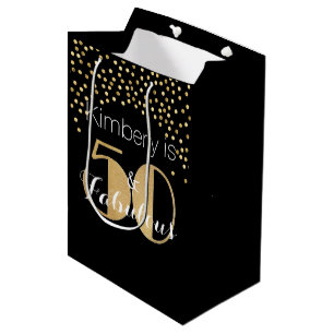 Sac Cadeau Moyen 50 ans et Fabuleux Fête d'anniversaire personnalis